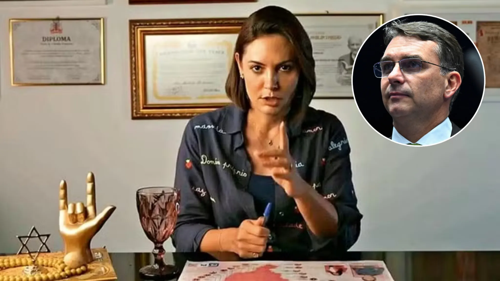 Michelle prevê novos escândalos e derretimento de Flávio Bolsonaro