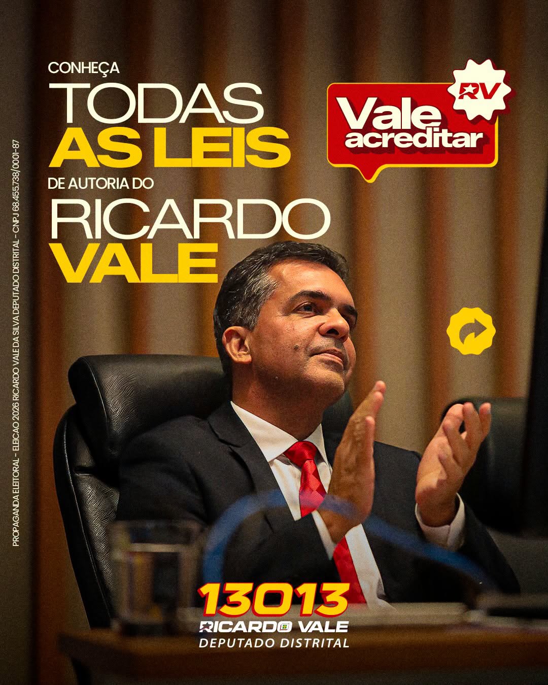 Ricardo Vale destaca leis aprovadas durante mandato e defende legado na Câmara Legislativa do DF