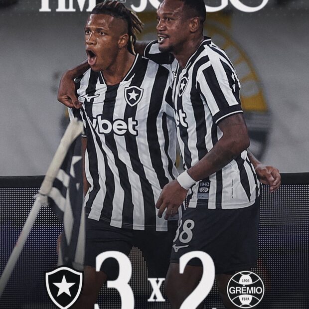 Sob olhares de Tite, Botafogo vence o Grêmio e encerra jejum no Brasileirão