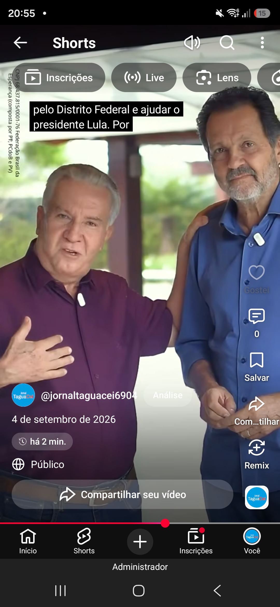 Geraldo Magela e Agnelo Queiroz: uma amizade que atravessa a política