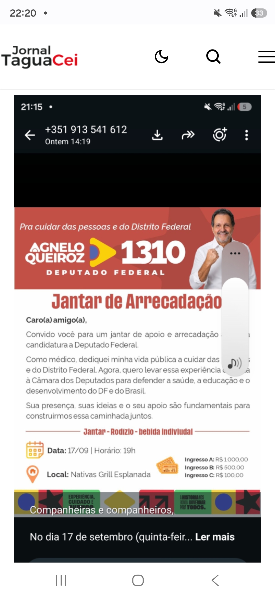 Jantar de Arrecadação da Campanha de Agnelo Queiroz 1310