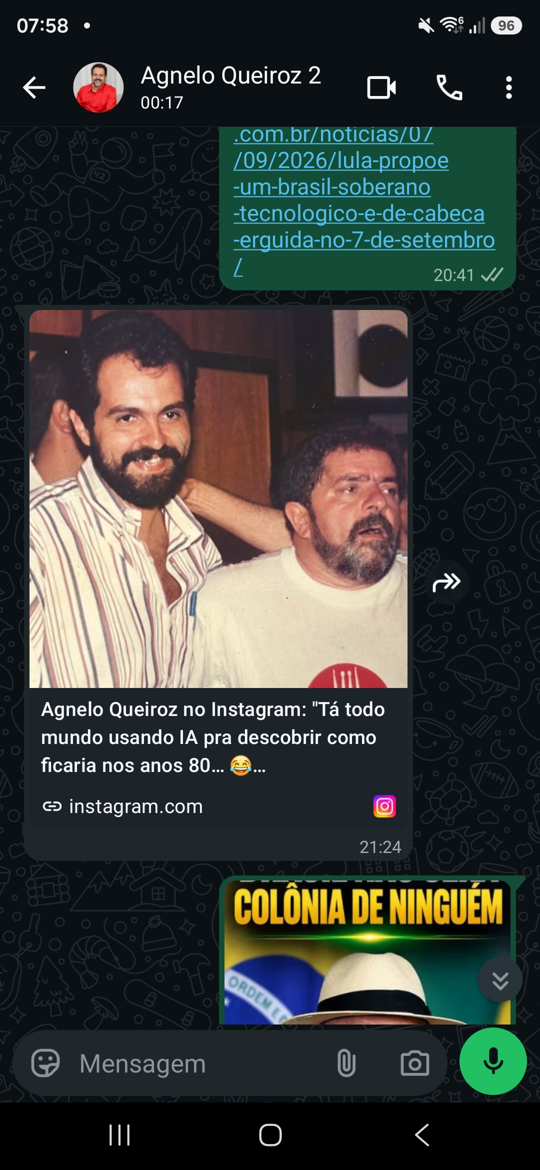 UMA FOTO, UMA HISTÓRIA E UMA CAMINHADA AO LADO DE LULA