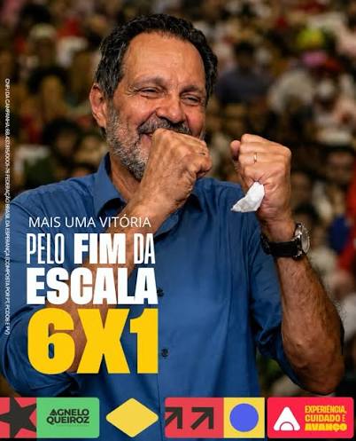 Agnelo apoia fim da escala 6×1 e defende mais tempo para trabalhadores