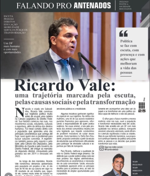 Ricardo Vale tem trajetória marcada pela escuta, causas sociais e transformação